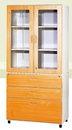 一大二小抽屜+106高玻開木紋鋼木櫃TC-a1603